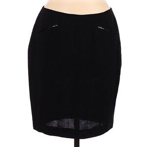 Vintage DKNY Wool Pencil Skirt Black Moto